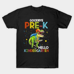 Dinosaur  Pre-K Hello Kindergarten Last Day Of School T-Shirt